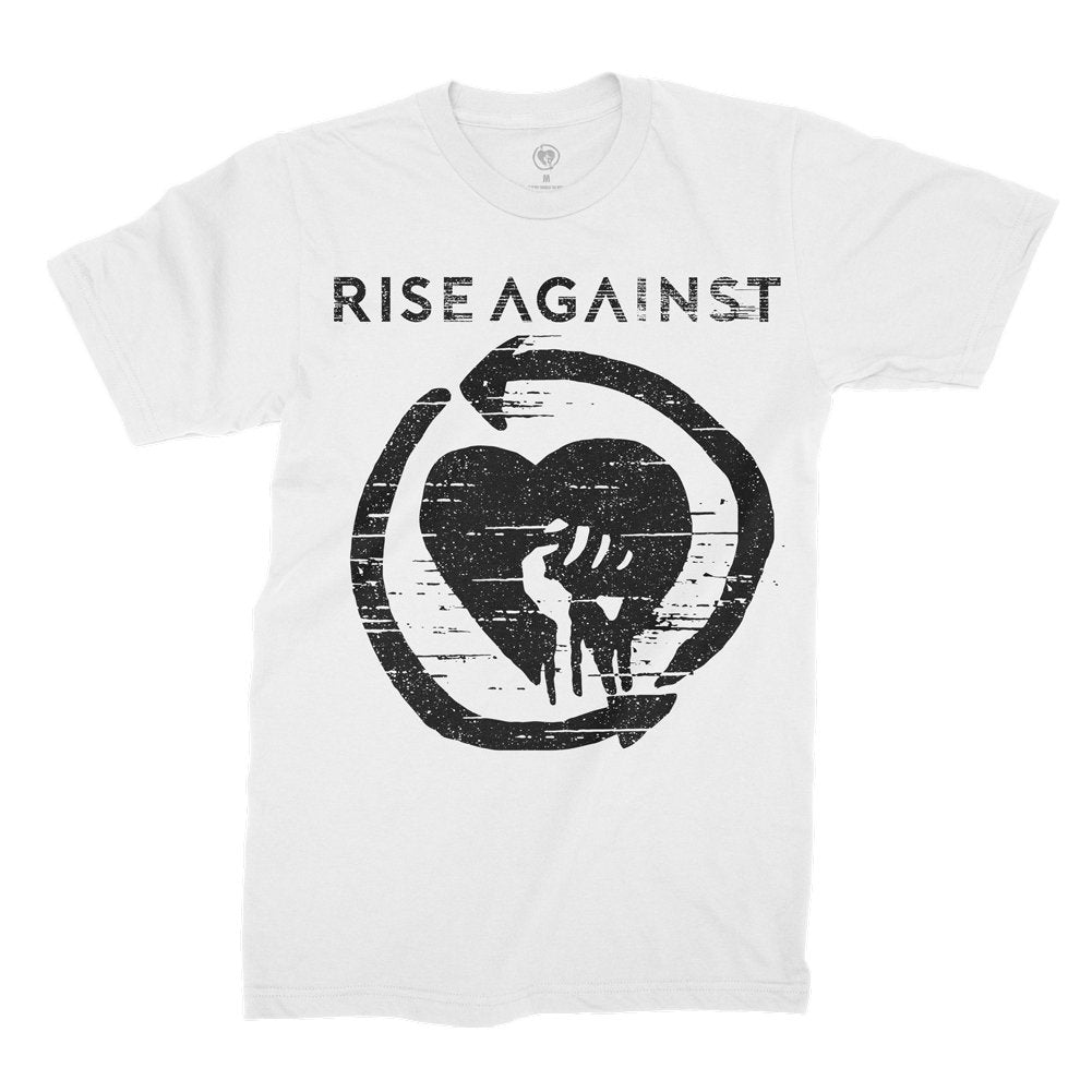 Rise Against (Distressed Heartfist White) T-Shirt